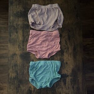 Kids Cotton Bloomers Set - Pink, Blue, and Mauve.